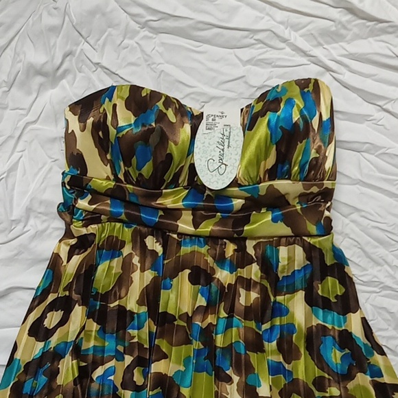 Speechless Dresses & Skirts - NWT Speechless strapless summer dress brown blue green tan smooth size…